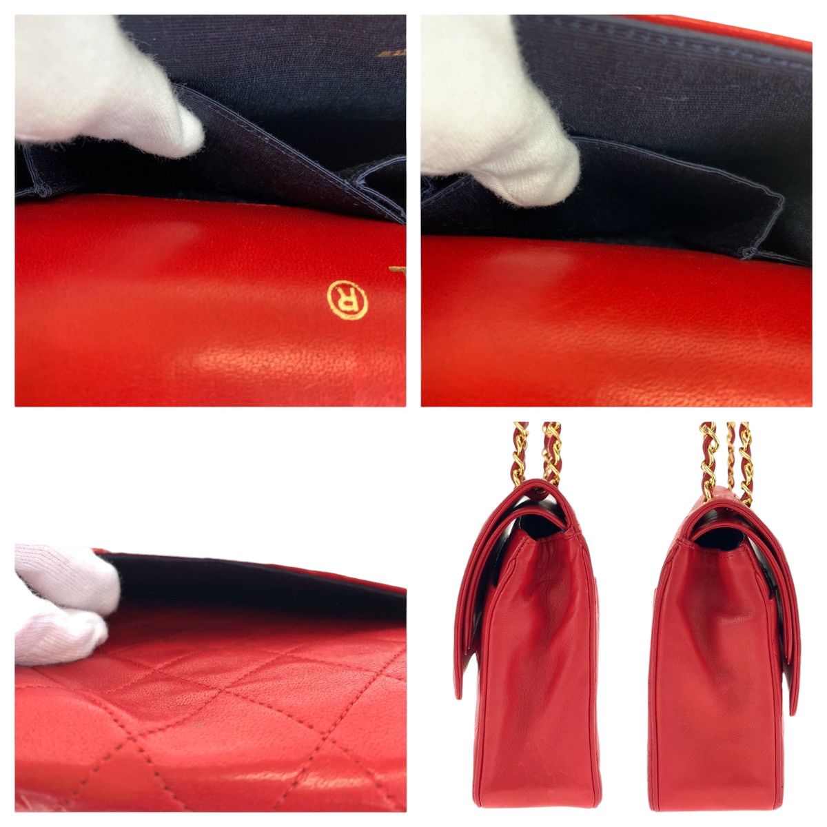 Chanel Chanel Chanel Matelasse W Flap Red Lambskin 2-Way Handbag Leather Handbag in Great Condition Size ONE SIZE - 5 Thumbnail