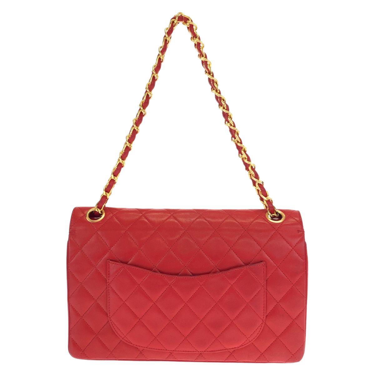 Chanel Chanel Chanel Matelasse W Flap Red Lambskin 2-Way Handbag Leather Handbag in Great Condition Size ONE SIZE - 2 Thumbnail