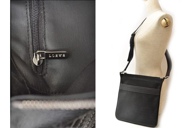 Loewe Loewe Loewe Coated Canvas Shoulder/Messenger Bag Black Canvas Crossbody Bag 2409a08-lo in Great Condition Size ONE SIZE - 2 Thumbnail