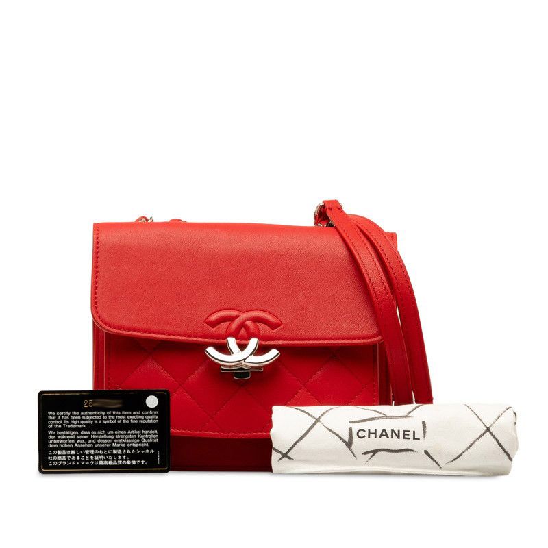 Chanel Chanel Chanel Leather Coco Mark Chain Shoulder Bag Leather Shoulder Bag in Very Good Condition Size ONE SIZE - 8 Thumbnail