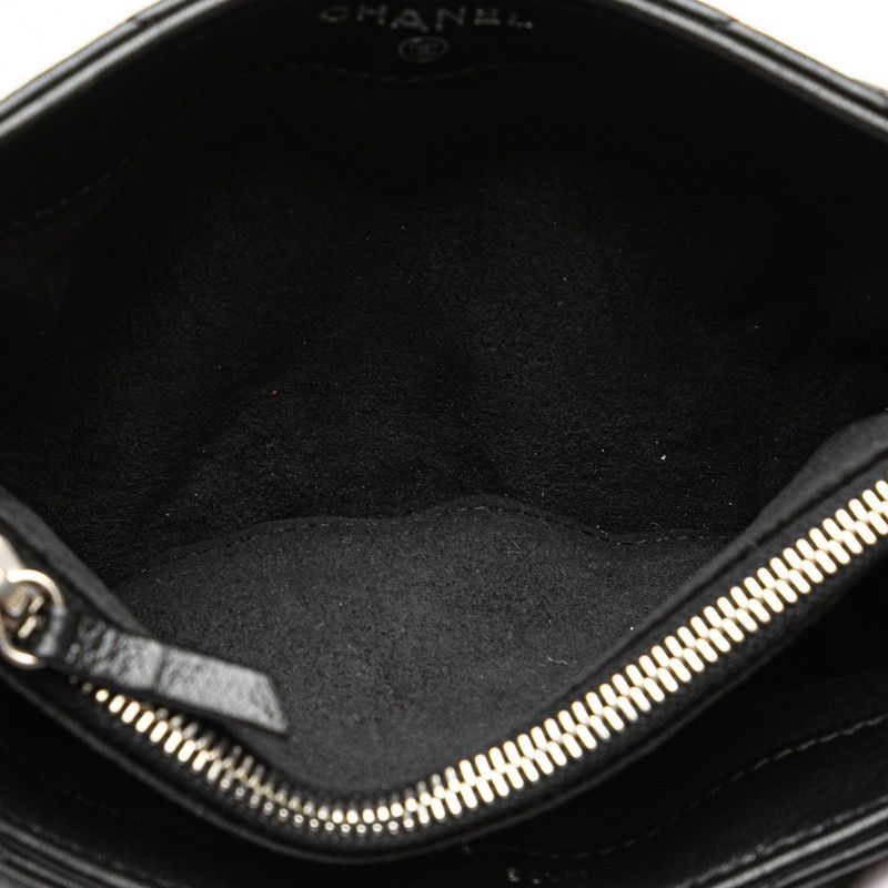 Chanel Chanel Chanel Matelasse Coco Mark Chain Shoulder Bag Black Lambskin Leather Shoulder Bag in Great Condition Size ONE SIZE - 5 Thumbnail
