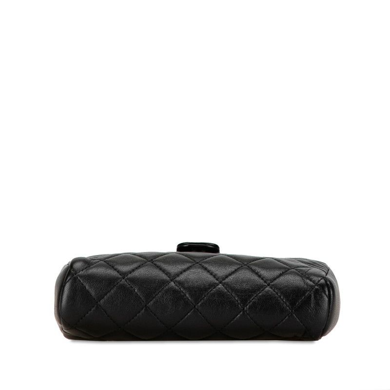 Chanel Chanel Chanel Matelasse Coco Mark Chain Shoulder Bag Black Lambskin Leather Shoulder Bag in Great Condition Size ONE SIZE - 4 Thumbnail