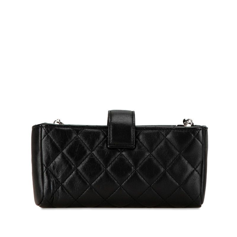 Chanel Chanel Chanel Matelasse Coco Mark Chain Shoulder Bag Black Lambskin Leather Shoulder Bag in Great Condition Size ONE SIZE - 3 Thumbnail