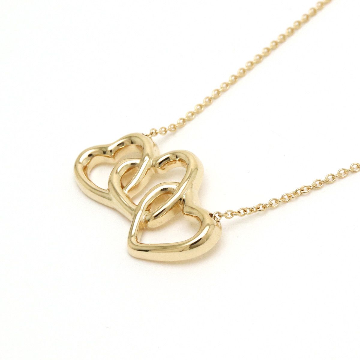 Tiffany & Co. Tiffany & Co Tiffany & Co Triple Open Heart Pendant Necklace K18YG Metal Necklace in Pristine Condition Size ONE SIZE - 3 Thumbnail