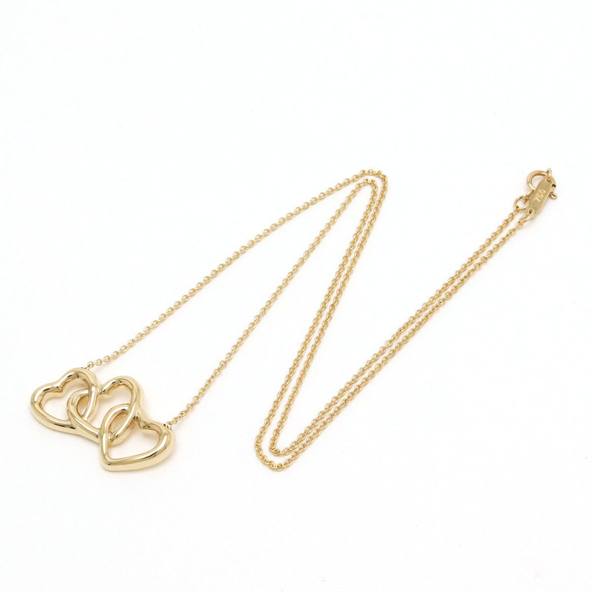 Tiffany & Co. Tiffany & Co Tiffany & Co Triple Open Heart Pendant Necklace K18YG Metal Necklace in Pristine Condition Size ONE SIZE - 2 Thumbnail