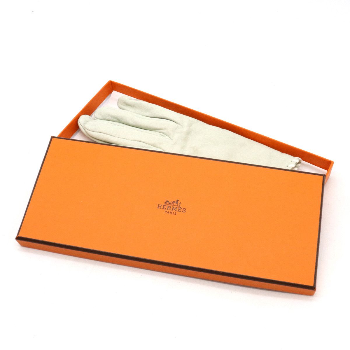 Hermes Hermes Hermes Leather Gloves 7 1/2 Off-White Leather Gloves in Pristine Condition Size ONE SIZE - 5 Thumbnail