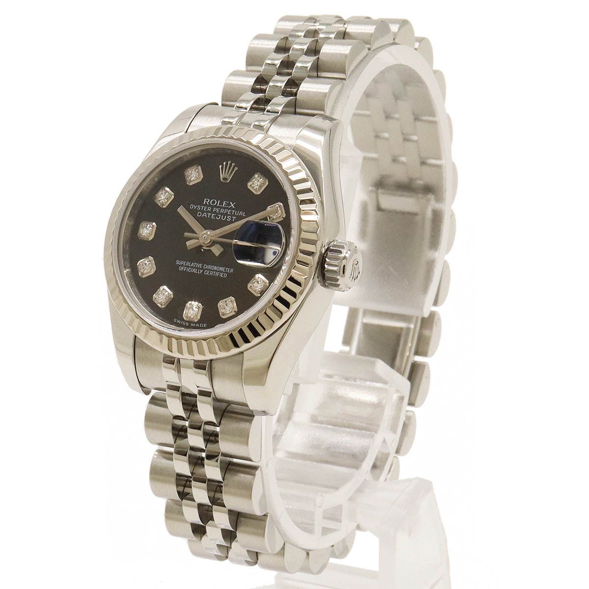 Rolex Rolex Rolex Datejust Roulette Black Dial 10P Diamond Automatic Watch 179174G Metal Automatic 179174G in Pristine Condition Size ONE SIZE - 2 Thumbnail