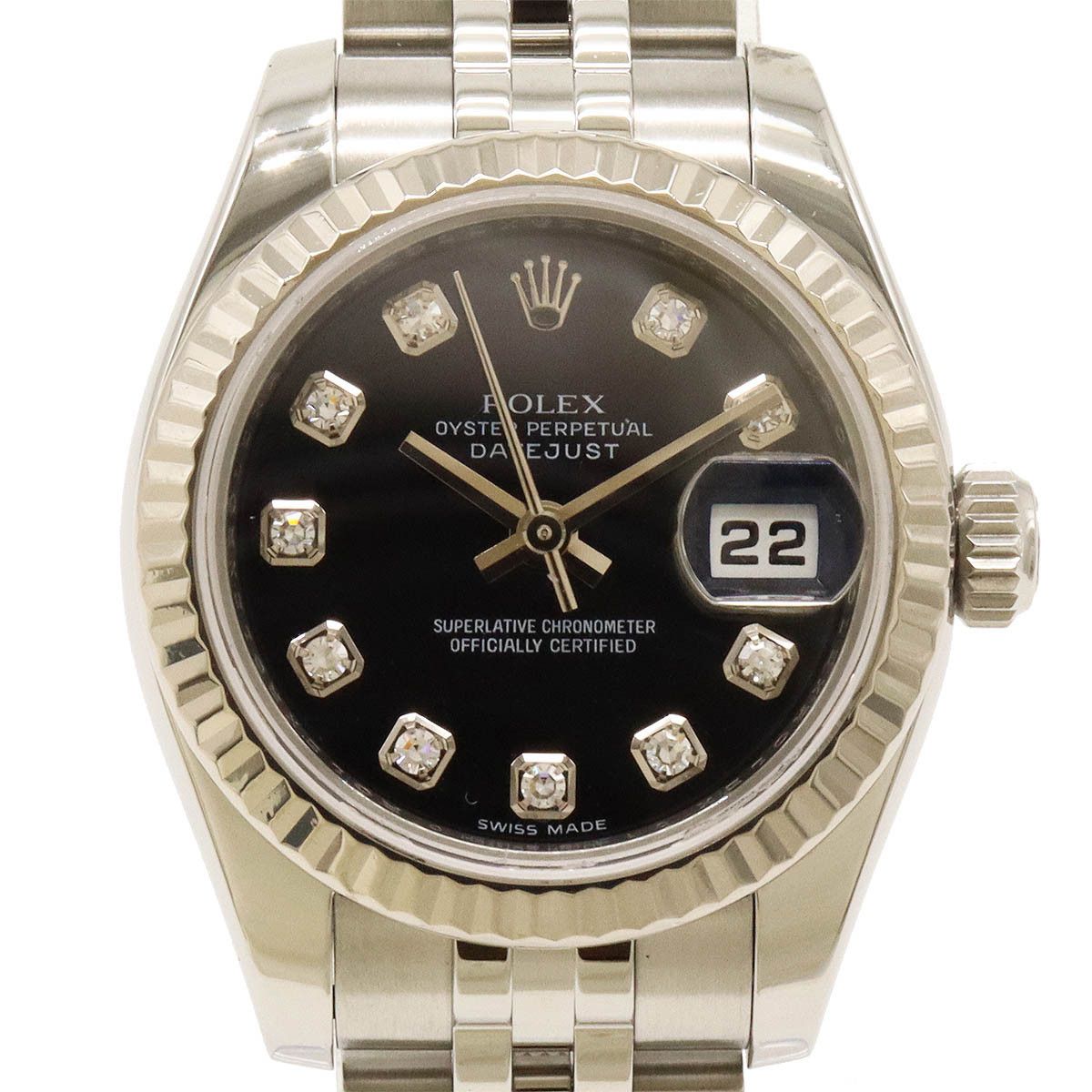 Rolex Rolex Rolex Datejust Roulette Black Dial 10P Diamond Automatic Watch 179174G Metal Automatic 179174G in Pristine Condition Size ONE SIZE - 4 Thumbnail