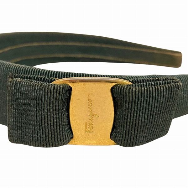 Salvatore Ferragamo Salvatore Ferragamo Salvatore Ferragamo Vara Ribbon Headband Canvas Hair Accessory Size ONE SIZE - 4 Thumbnail