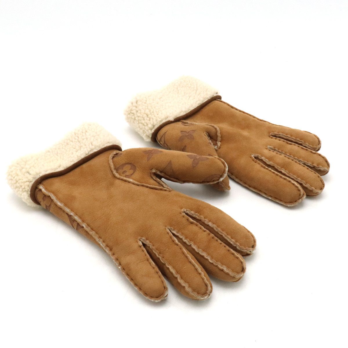 Louis Vuitton Louis Vuitton Louis Vuitton Monogram Shearling Gloves M76578 Leather Gloves M76578 in Pristine Condition Size ONE SIZE - 2 Thumbnail