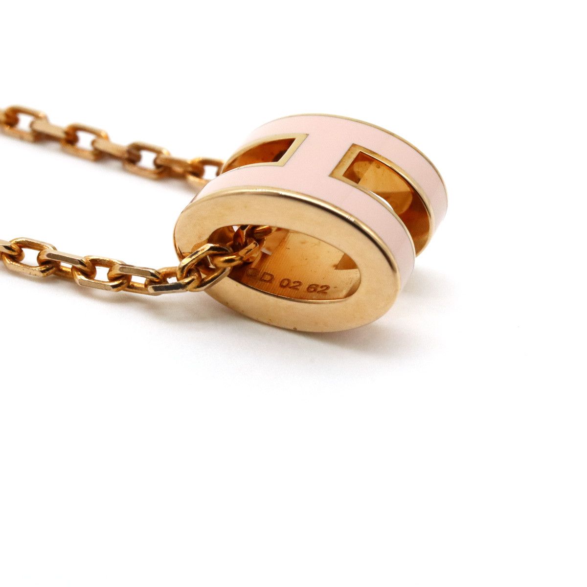 Hermes Hermes Hermes Pop Ash Mini H Logo Necklace Pendant Choker PGP Pink Gold Metal Necklace in Great Condition Size ONE SIZE - 4 Thumbnail