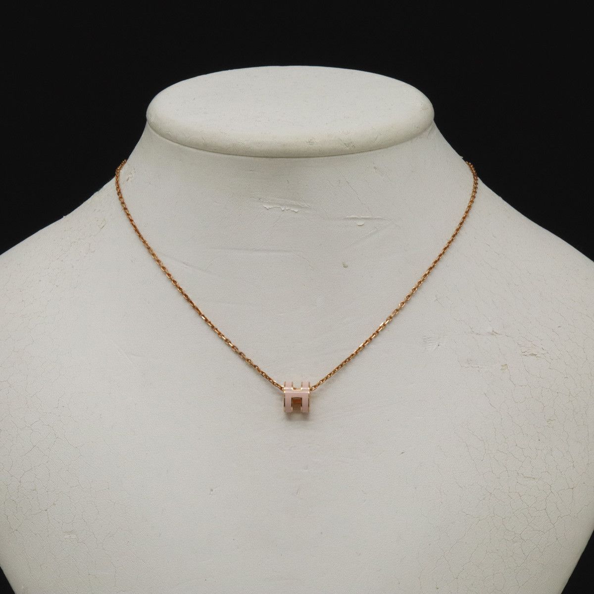Hermes Hermes Hermes Pop Ash Mini H Logo Necklace Pendant Choker PGP Pink Gold Metal Necklace in Great Condition Size ONE SIZE - 7 Thumbnail