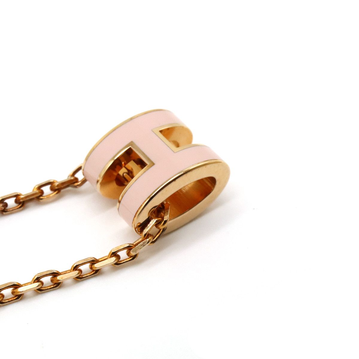 Hermes Hermes Hermes Pop Ash Mini H Logo Necklace Pendant Choker PGP Pink Gold Metal Necklace in Great Condition Size ONE SIZE - 5 Thumbnail