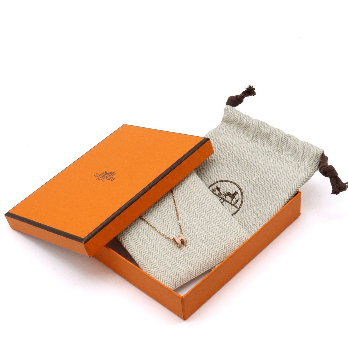 Hermes Hermes Hermes Pop Ash Mini H Logo Necklace Pendant Choker PGP Pink Gold Metal Necklace in Great Condition Size ONE SIZE - 8 Thumbnail