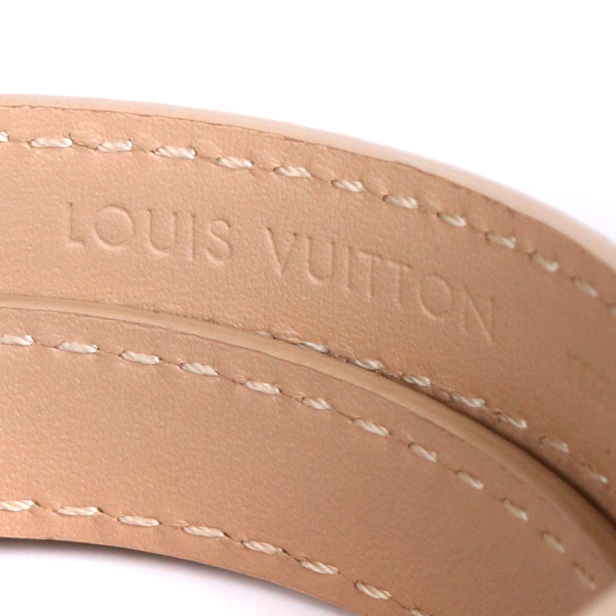 Louis Vuitton LOUIS VUITTON - Louis Vuitton triple tour bracelet in beige leather (T17) Size ONE SIZE - 4 Thumbnail