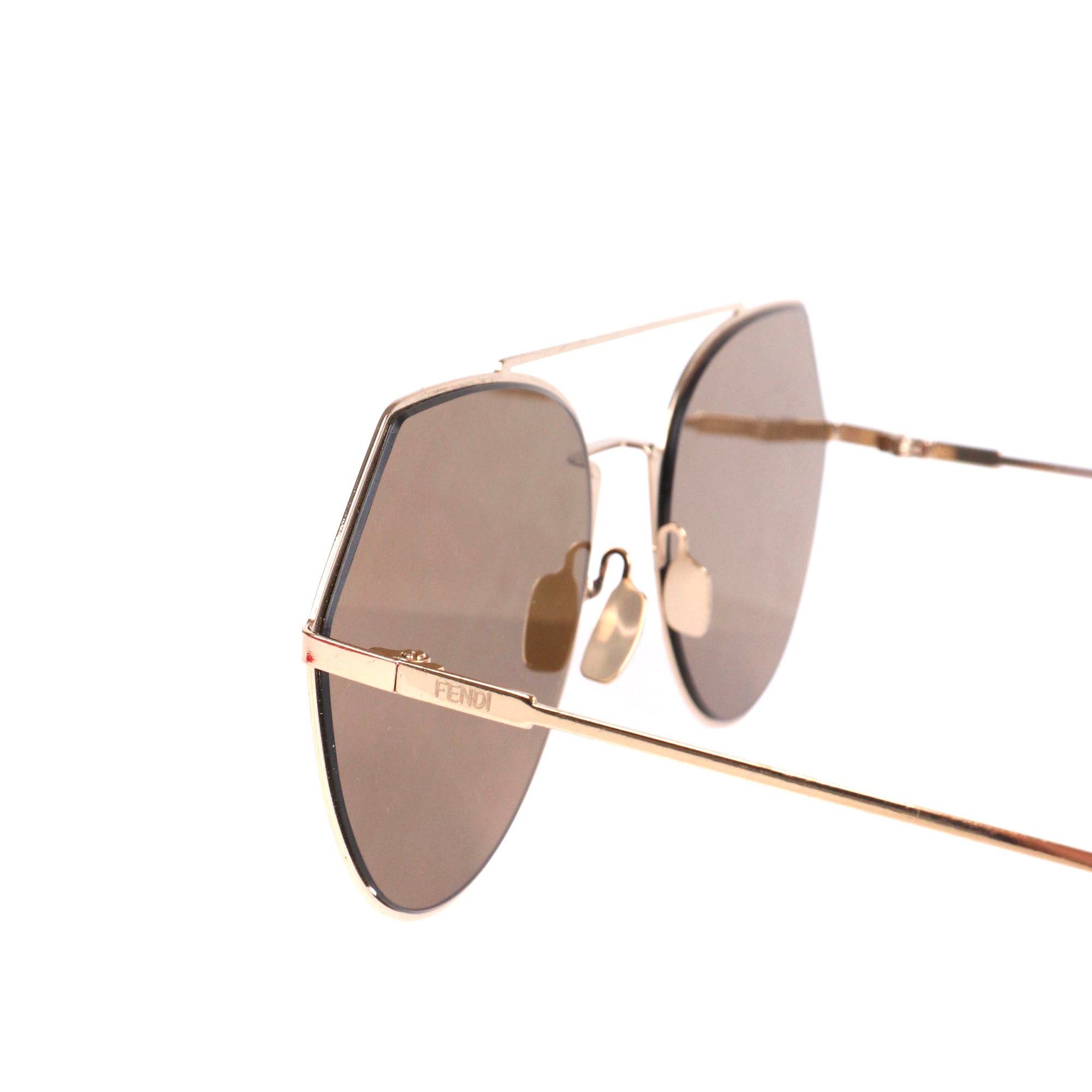 Fendi FENDI - Fendi Aviator sunglasses in gold metal Size ONE SIZE - 3 Thumbnail