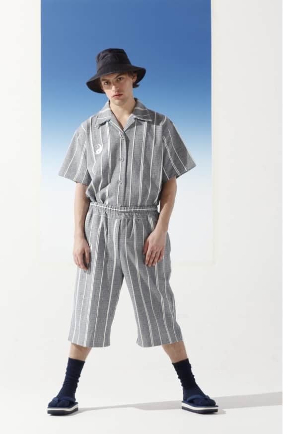 Xander Zhou Short Sleeve Striped Knit Yin Yang Bowling Shirt | Grailed