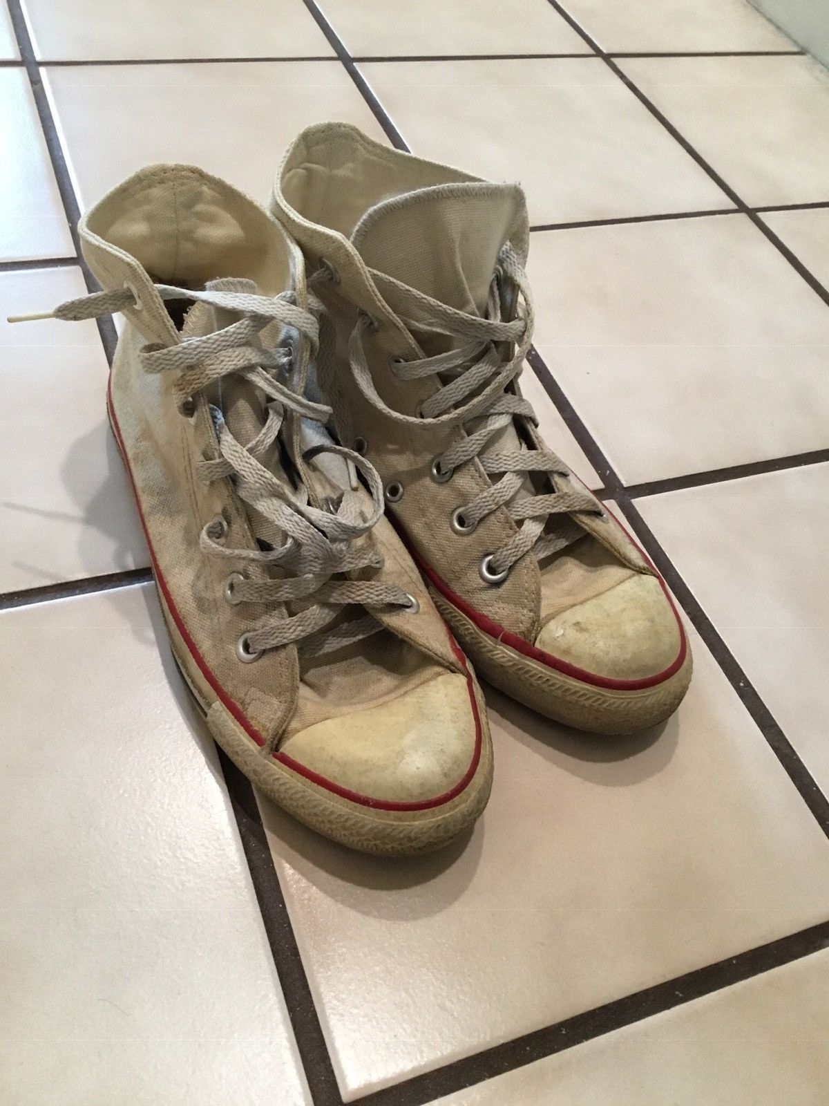 Converse Vintage Vintage 70s 80s Converse Made In Usa White Striped Chuck Taylor Canvas Shoes 5.5. Grailed