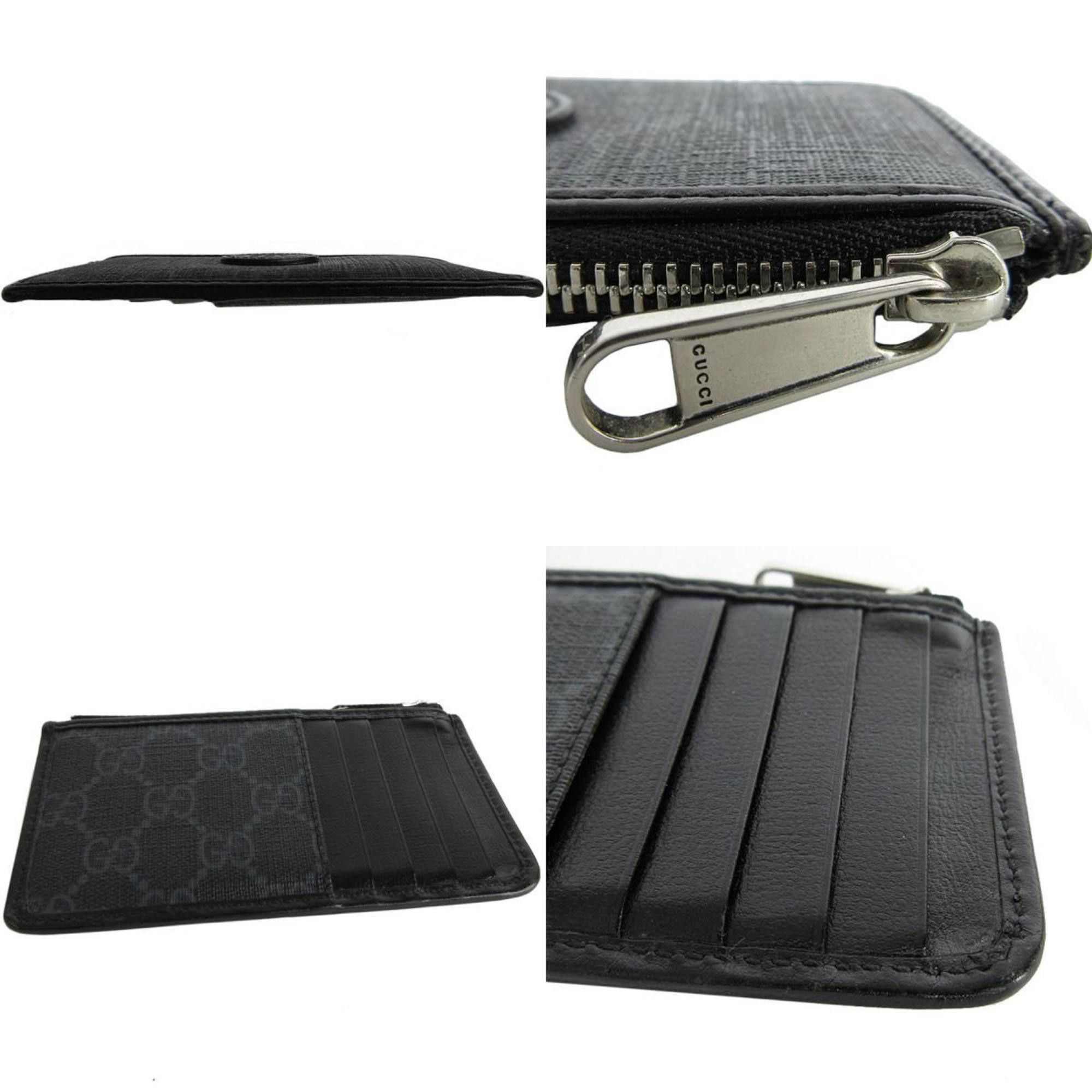 Gucci GUCCI Wallet/Coin Case/Business Card Holder/Card Case GG Supreme Leather Dark Gray Black Silver Men's 697717 s0018 Size ONE SIZE - 4 Thumbnail