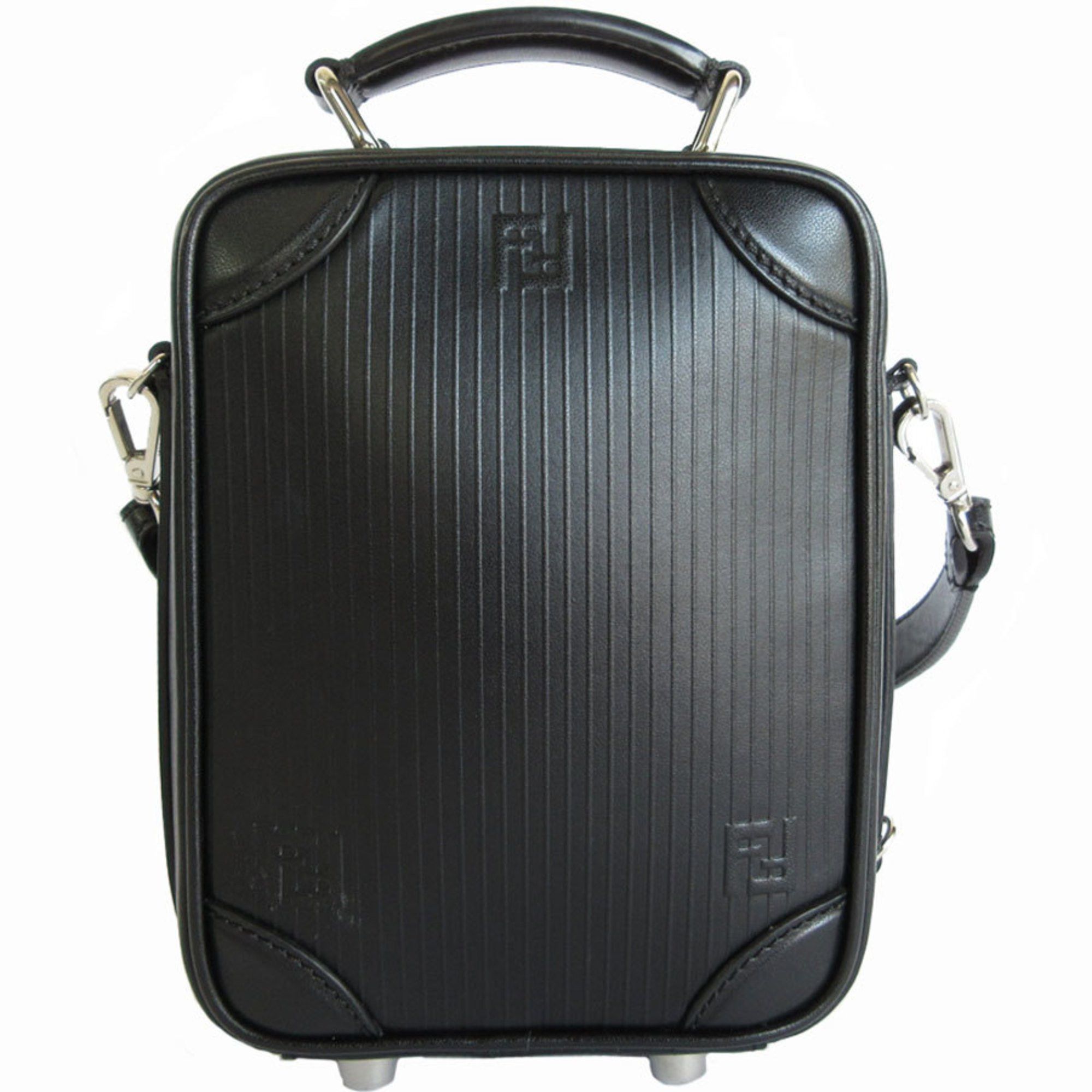 Fendi FENDI shoulder bag handbag leather black silver men's s0083f Size ONE SIZE - 2 Thumbnail