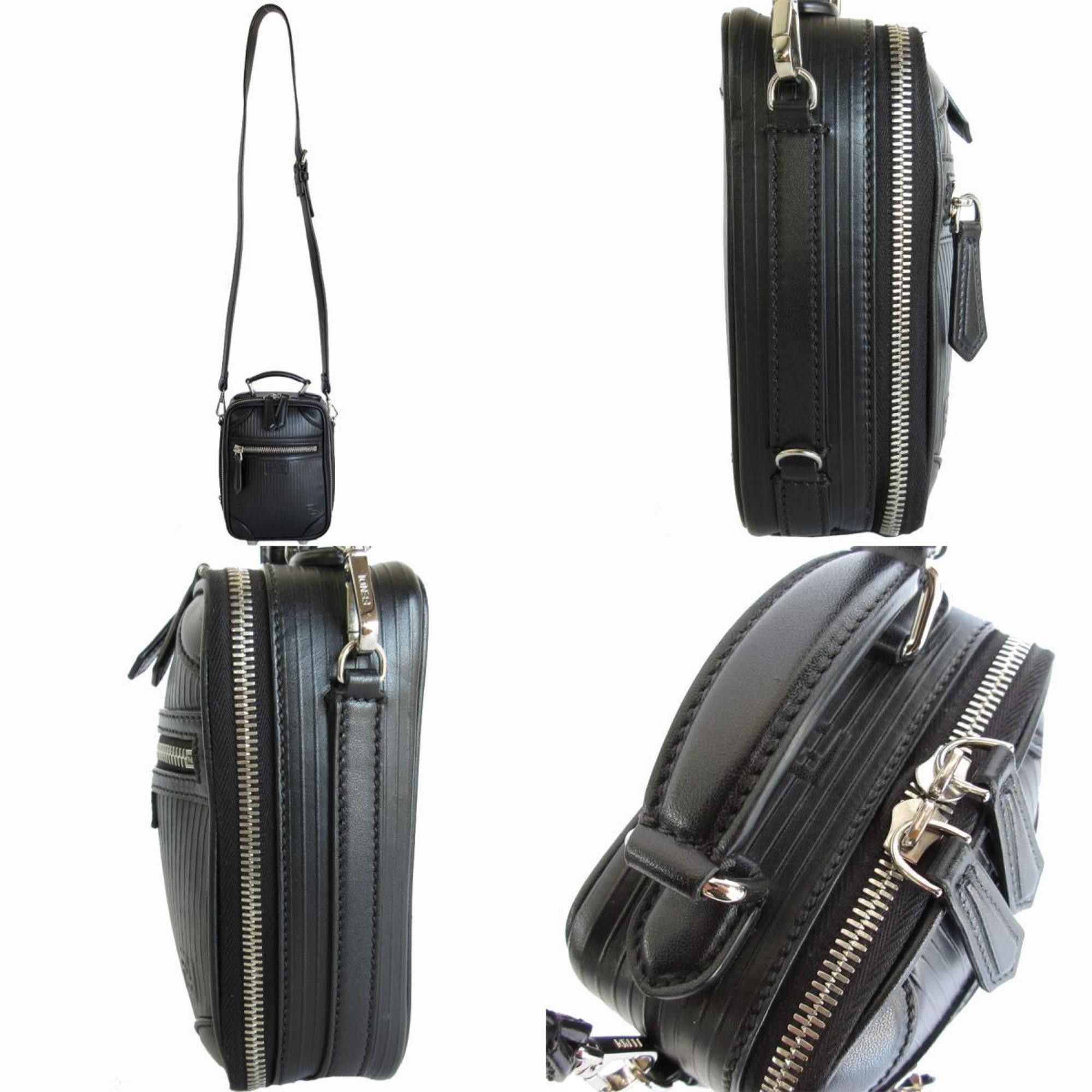 Fendi FENDI shoulder bag handbag leather black silver men's s0083f Size ONE SIZE - 3 Thumbnail