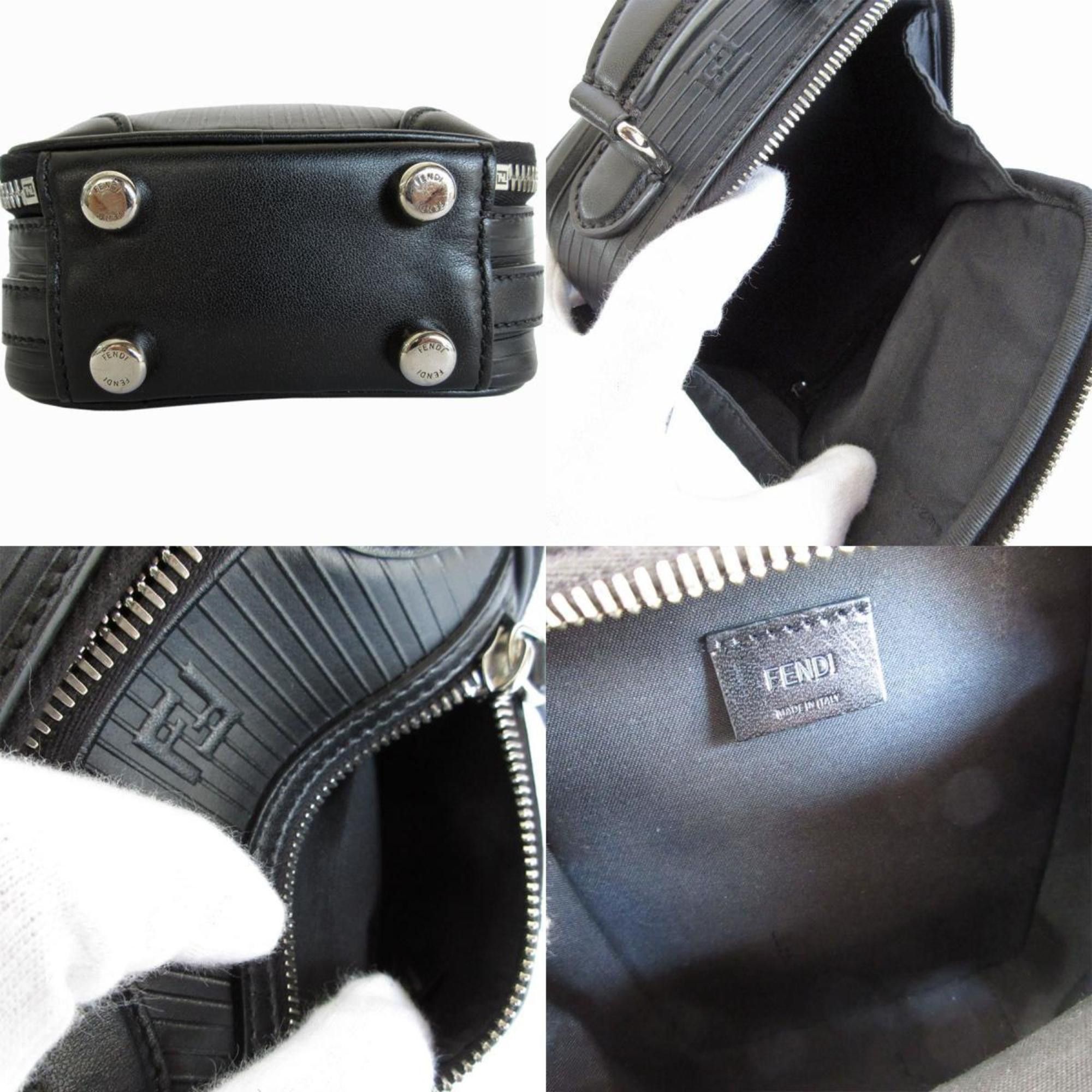Fendi FENDI shoulder bag handbag leather black silver men's s0083f Size ONE SIZE - 4 Thumbnail