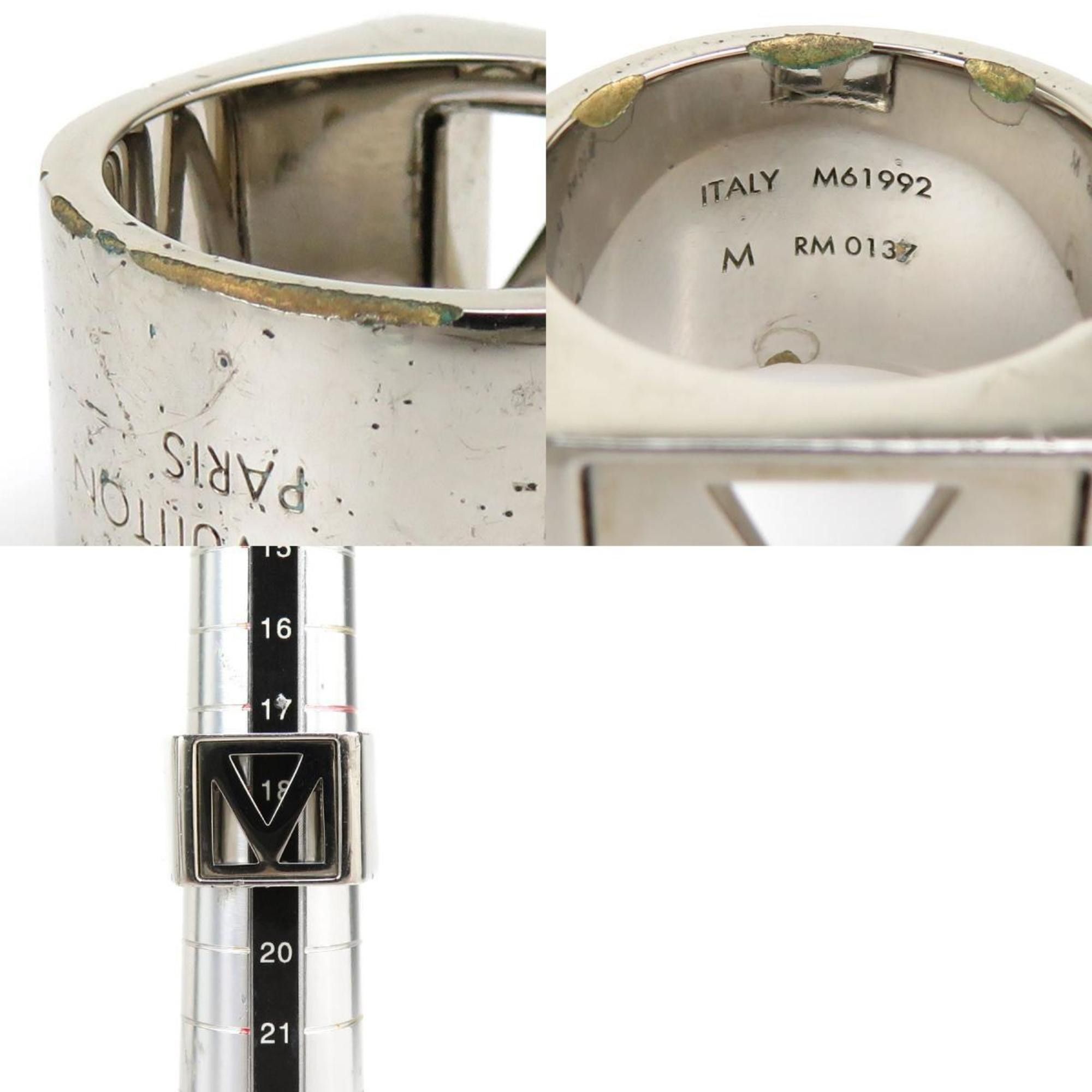 Louis Vuitton Louis Vuitton Ring Chivalier V Square Metal Silver Men's M61992 h30522a Size ONE SIZE - 5 Thumbnail