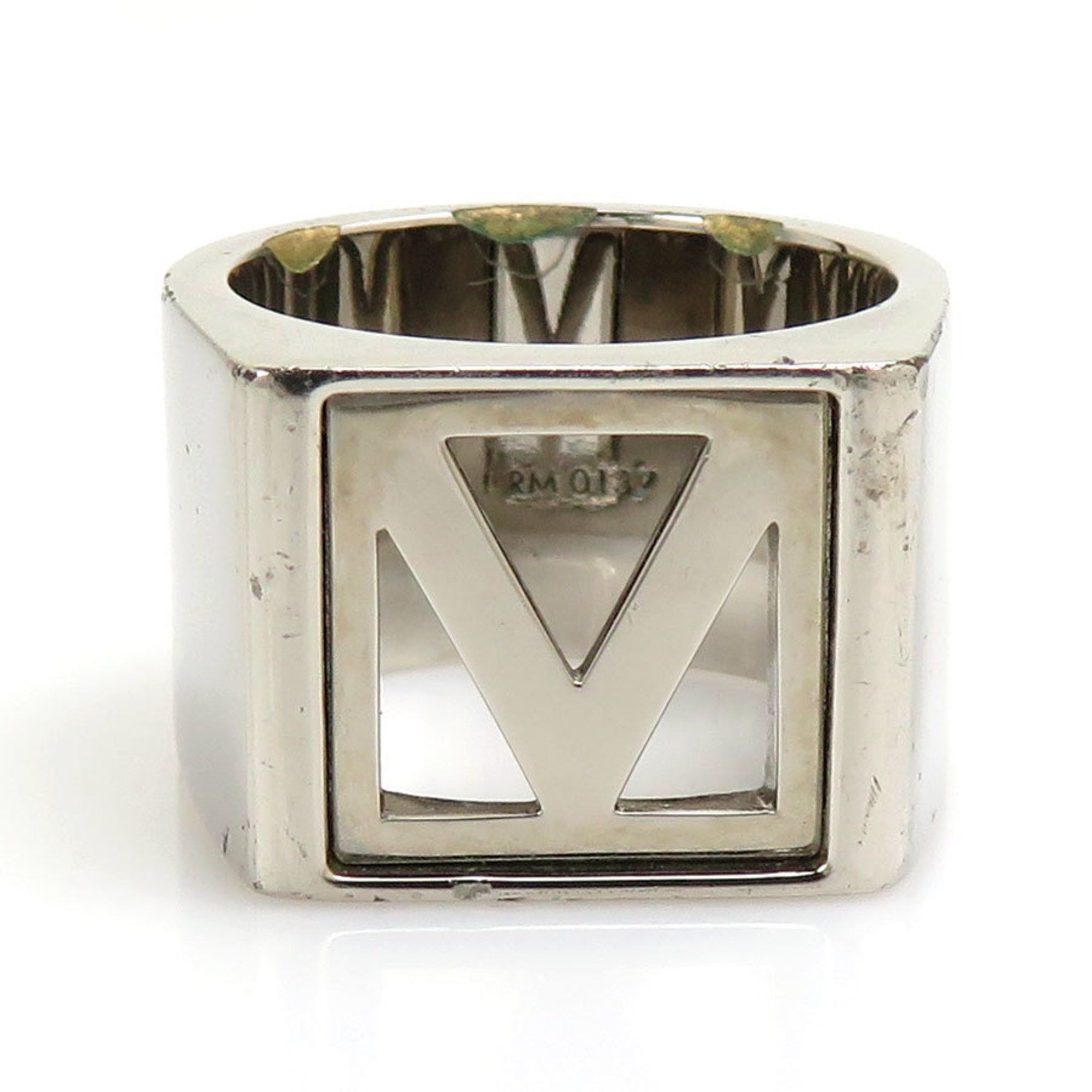 Louis Vuitton Louis Vuitton Ring Chivalier V Square Metal Silver Men's M61992 h30522a Size ONE SIZE - 2 Thumbnail