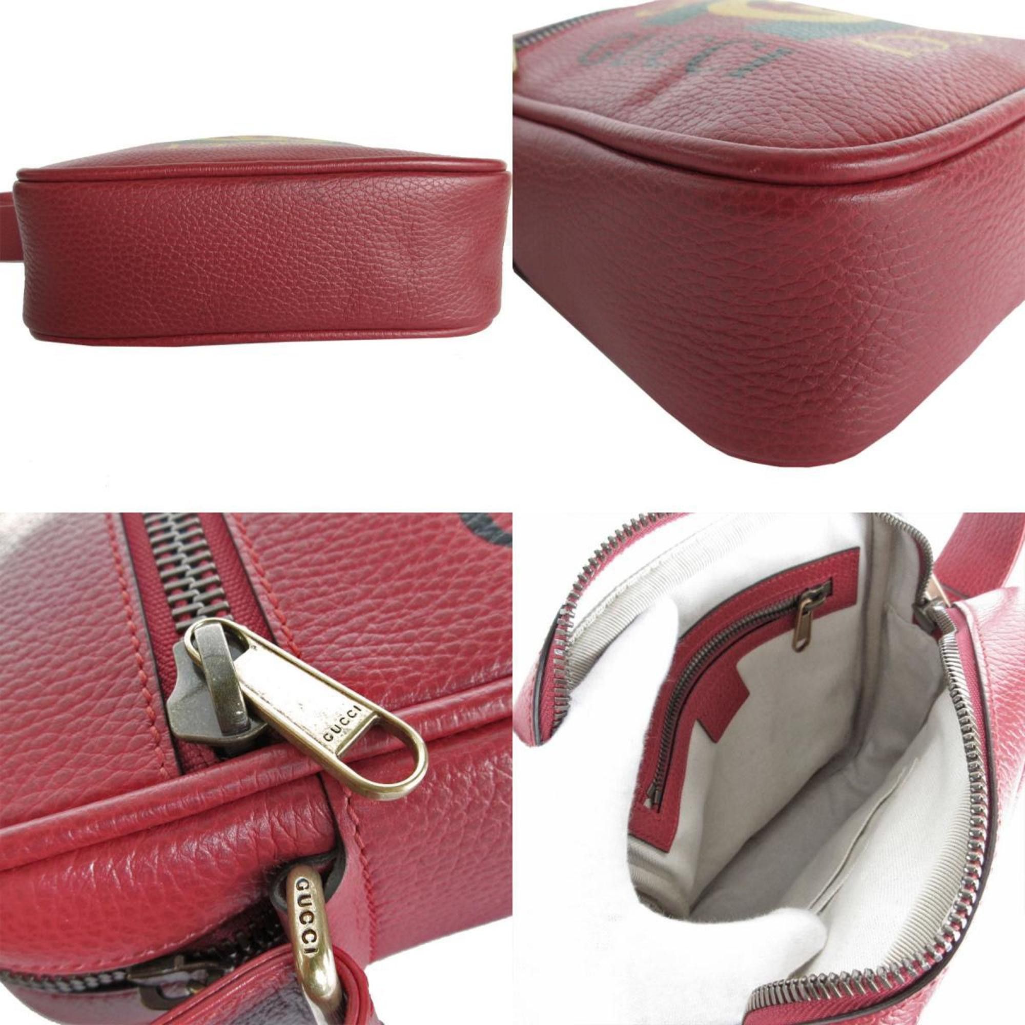 Gucci GUCCI Shoulder Bag Leather Dark Red Gold Men's 523591 s0263a Size ONE SIZE - 4 Thumbnail