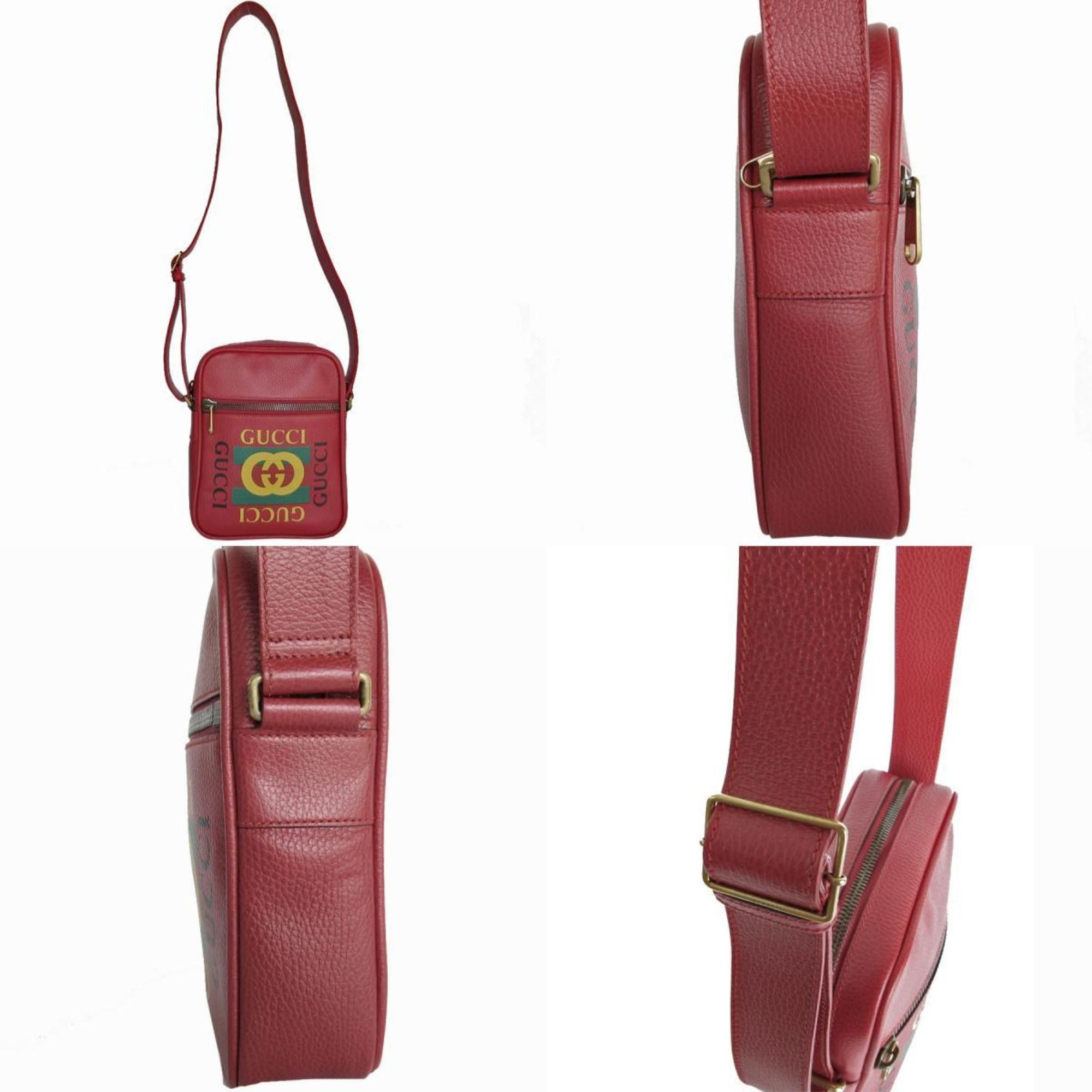 Gucci GUCCI Shoulder Bag Leather Dark Red Gold Men's 523591 s0263a Size ONE SIZE - 3 Thumbnail