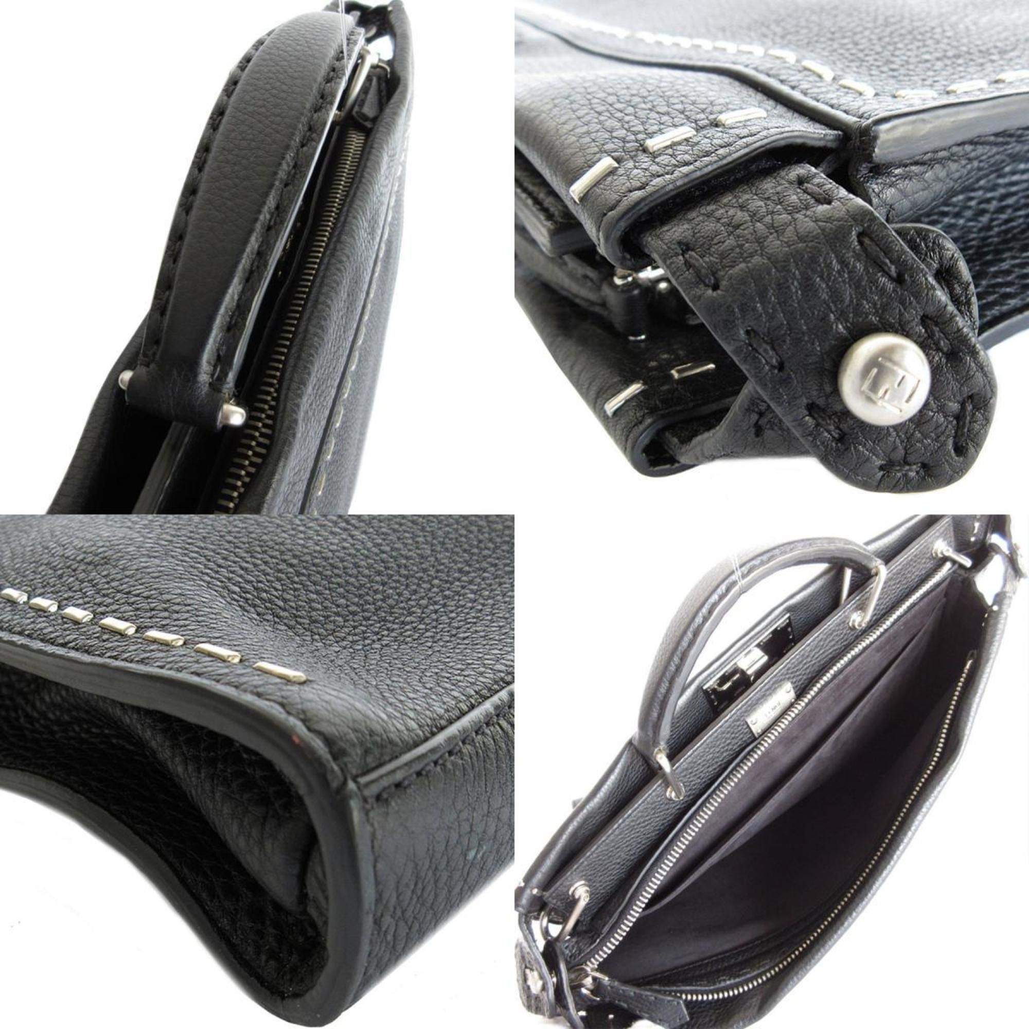 Fendi FENDI handbag shoulder bag Selleria Peekaboo Fit leather black silver men's s0196a Size ONE SIZE - 4 Thumbnail