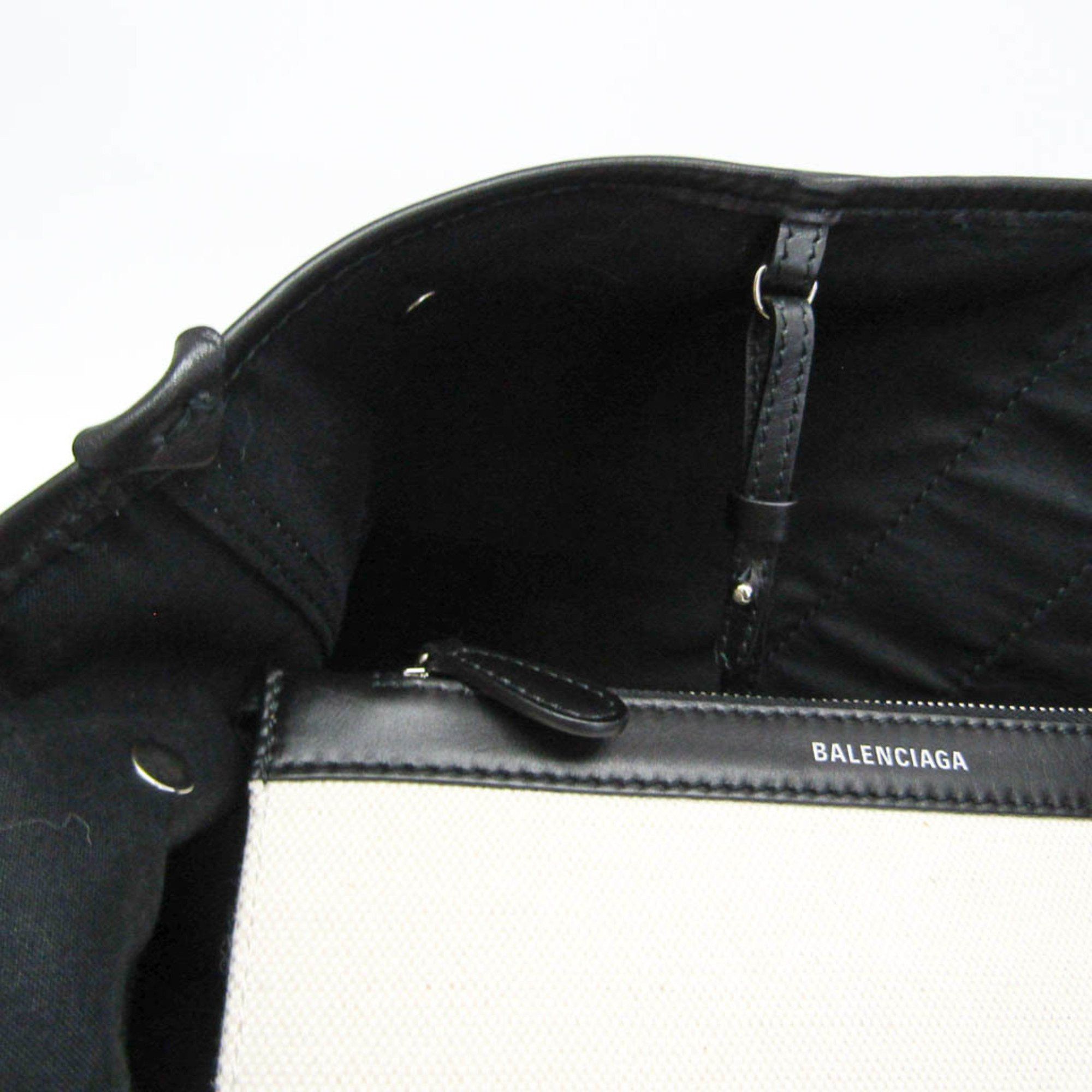 Balenciaga Navy Cabas White Canvas Tote Bag (Pre-Owned) Size ONE SIZE - 14 Thumbnail