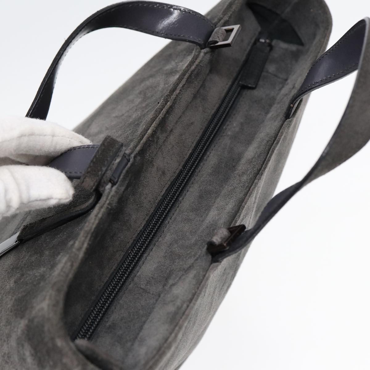 Gucci -- Grey Suede Handbag (Pre-Owned) Size ONE SIZE - 8 Thumbnail