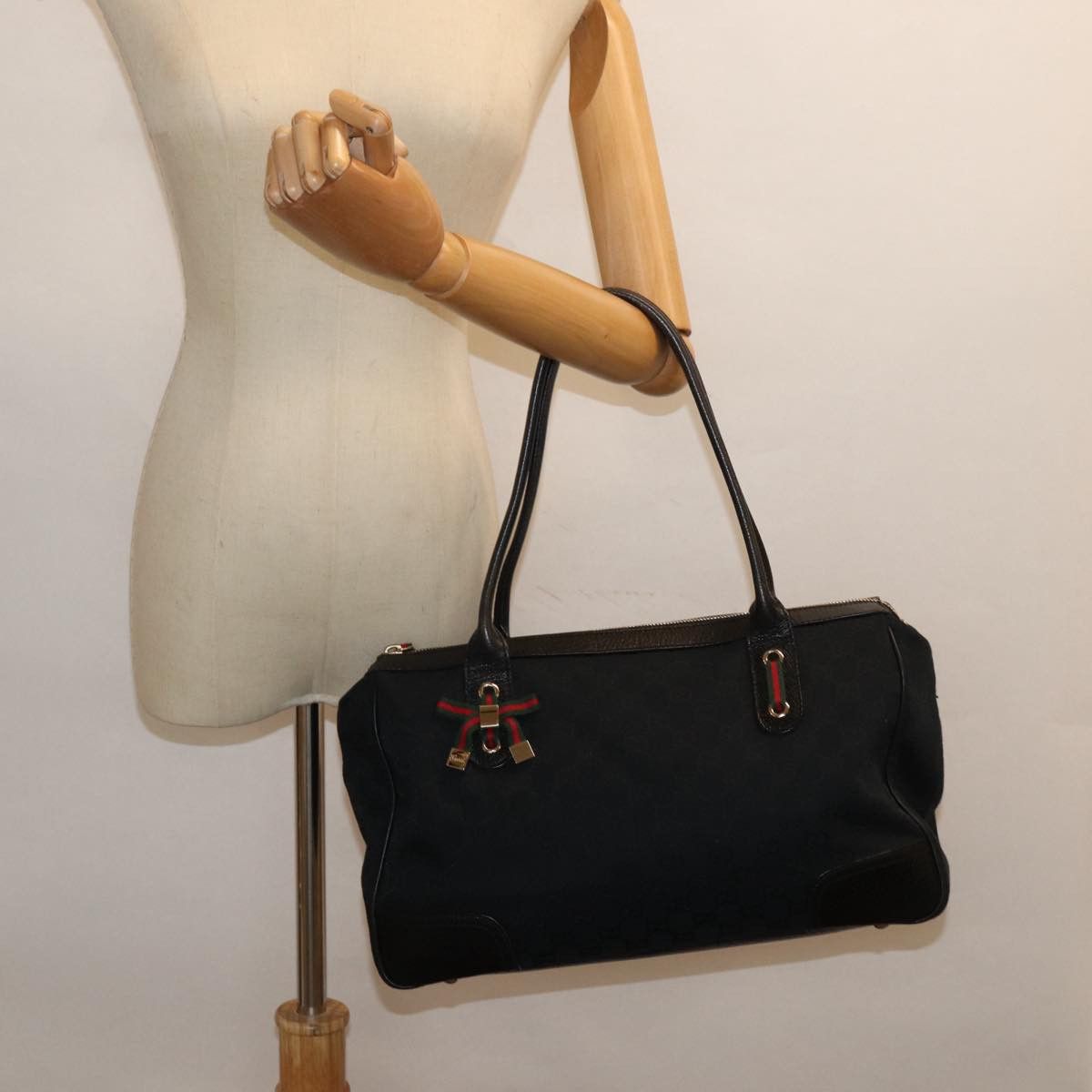 Gucci Ophidia Black Canvas Handbag (Pre-Owned) Size ONE SIZE - 6 Thumbnail