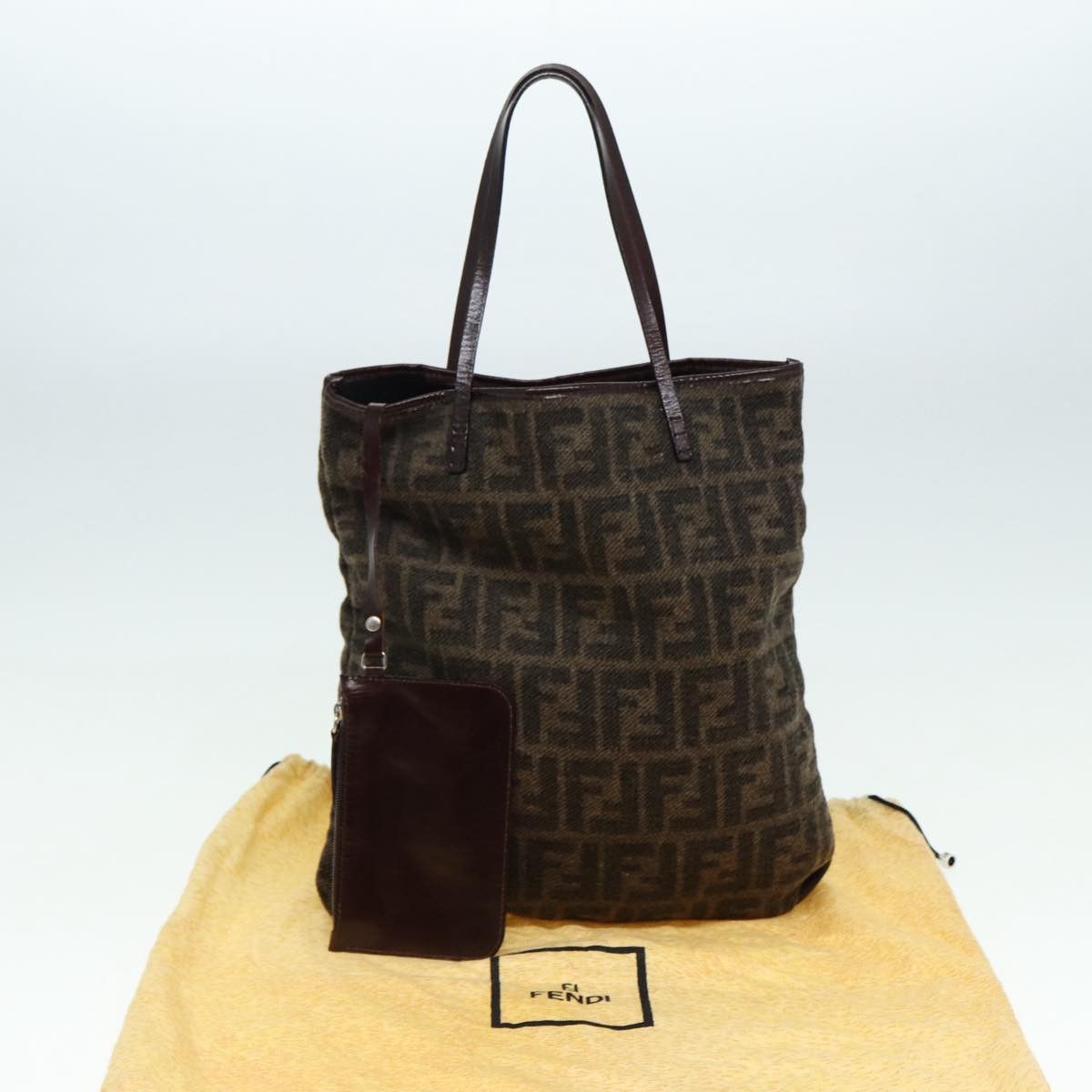 Fendi Zucca Brown Wool Tote Bag (Pre-Owned) Size ONE SIZE - 6 Thumbnail