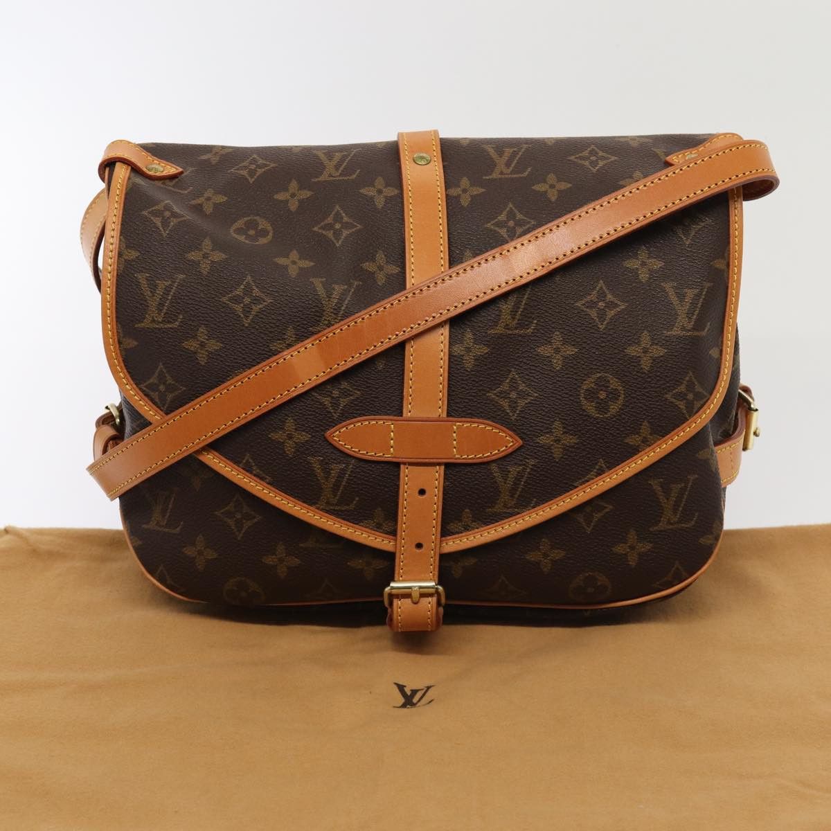 Louis Vuitton Saumur Brown Canvas Shoulder Bag (Pre-Owned) Size ONE SIZE - 7 Thumbnail