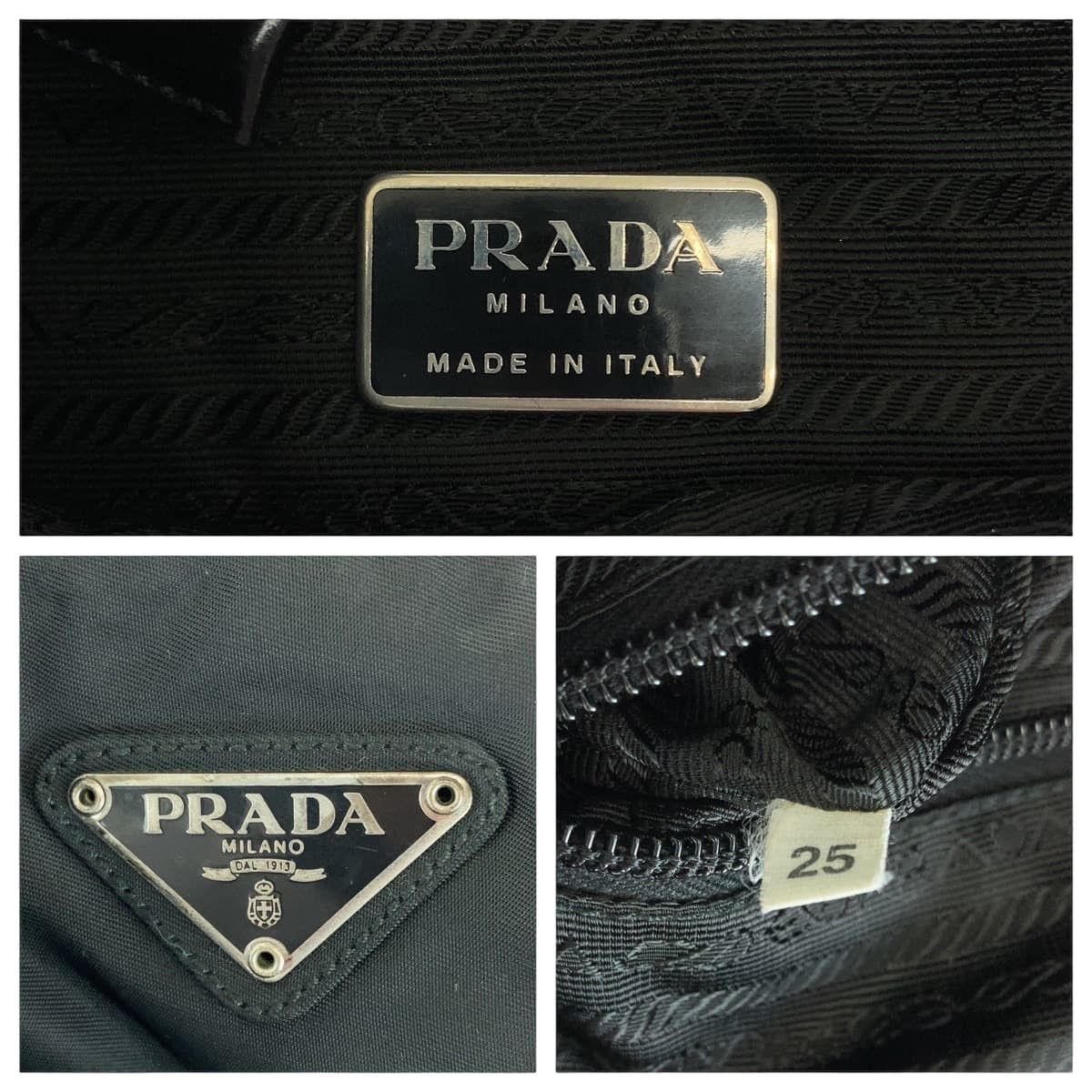 Prada Prada Prada Nylon Tessuto Logo Tote Bag Canvas Tote Bag B5880F in Very Good Condition Size ONE SIZE - 4 Thumbnail