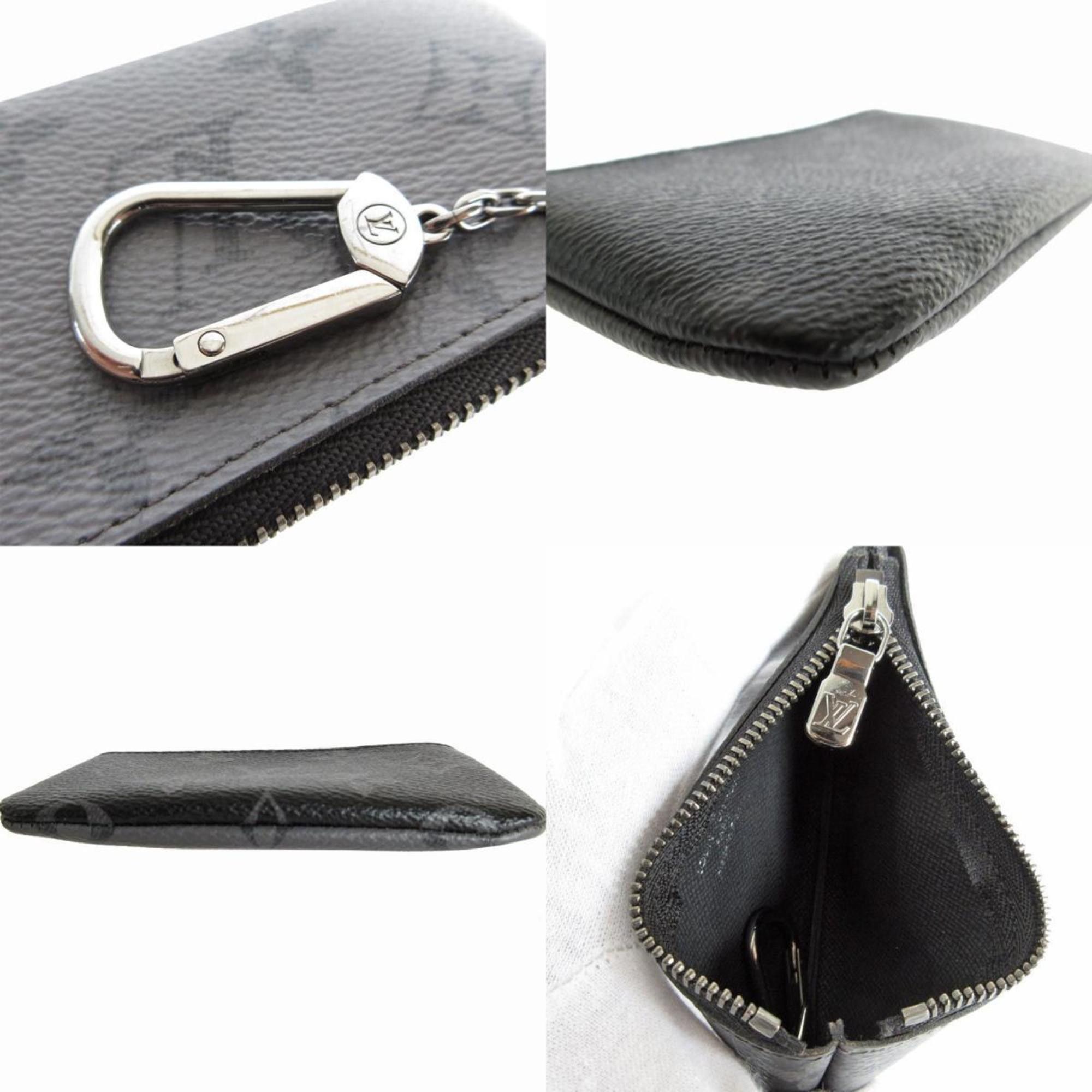 Louis Vuitton Louis Vuitton Key Case Monogram Eclipse Pochette Cle Coated Canvas Black Grey Men's s0076j Size ONE SIZE - 4 Thumbnail