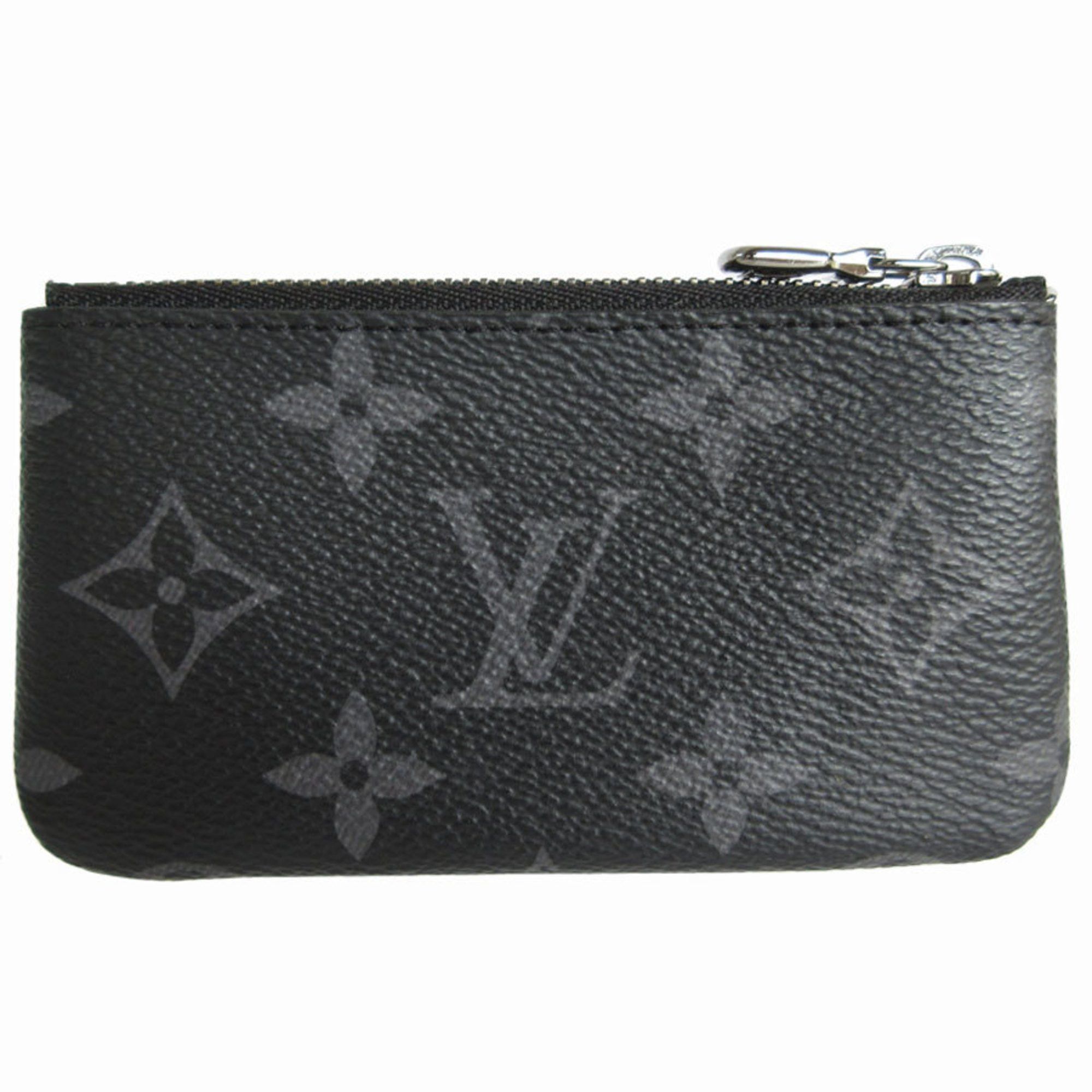 Louis Vuitton Louis Vuitton Key Case Monogram Eclipse Pochette Cle Coated Canvas Black Grey Men's s0076j Size ONE SIZE - 2 Thumbnail