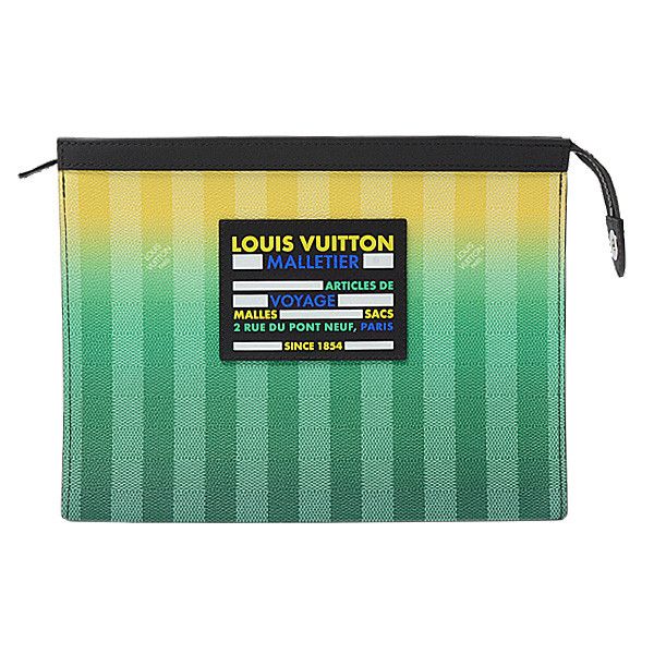 Louis Vuitton Louis Vuitton Louis Vuitton Damier Stripe Pochette Voyage MM Clutch M81317 Canvas Clutch Bag M81317 in Pristine Condition Size ONE SIZE - 2 Thumbnail
