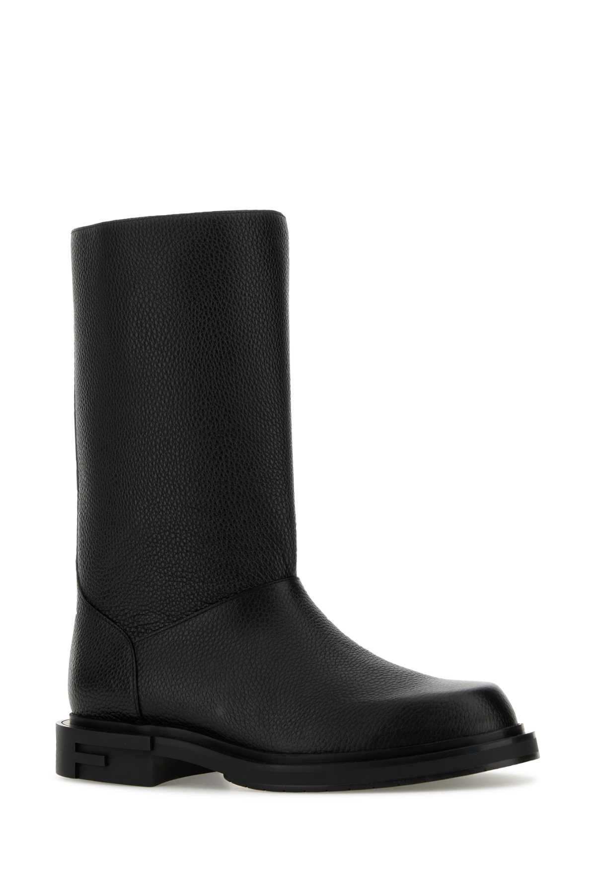 Fendi Black Leather Frame Boots Size US 8 / EU 41 - 2 Thumbnail