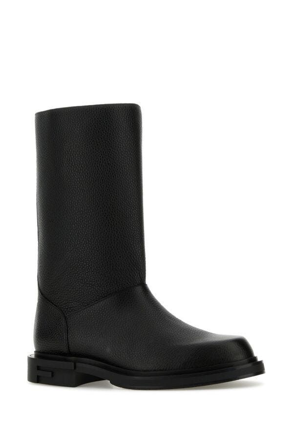 Fendi Black Leather Frame Boots Size US 9.5 / EU 42-43 - 4 Thumbnail