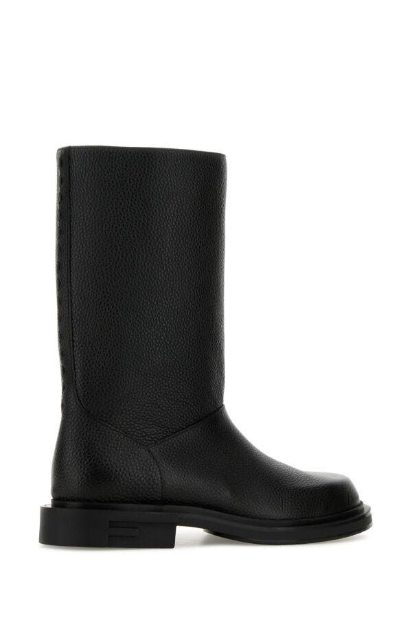 Fendi Black Leather Frame Boots Size US 10 / EU 43 - 5 Thumbnail