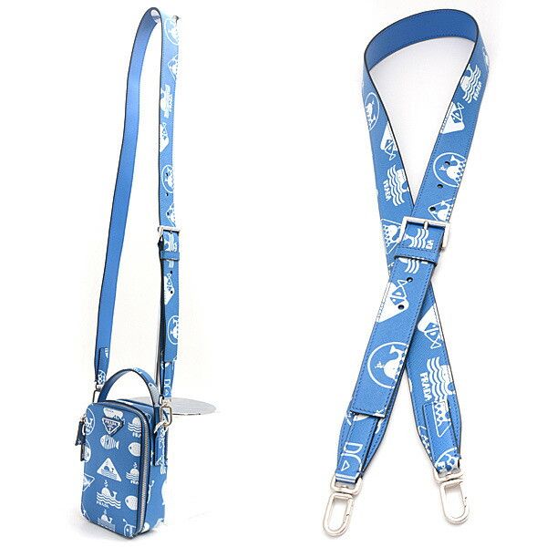 Prada Prada Prada Saffiano Leather 2WAY Crossbody Bag Marine Print Handbag 2VH067 Leather Handbag 2VH067 in Great Condition Size ONE SIZE - 3 Thumbnail