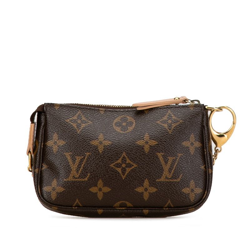 Louis Vuitton Louis Vuitton Louis Vuitton Monogram Mini Pochette Accessoires Brown PVC Leather M60245 Canvas Clutch Bag M60245 in Great Condition Size ONE SIZE - 3 Thumbnail