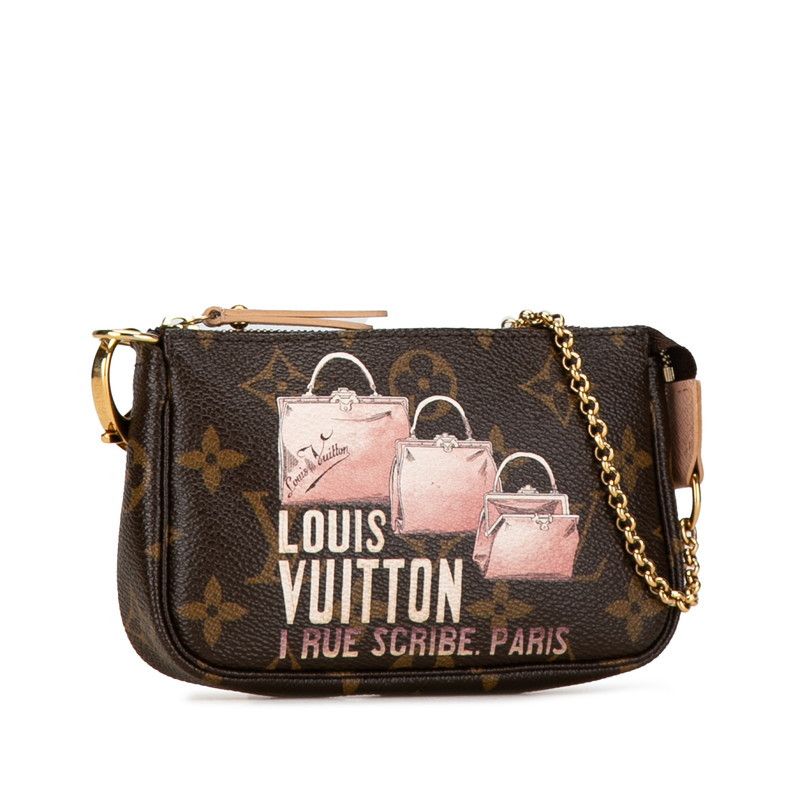 Louis Vuitton Louis Vuitton Louis Vuitton Monogram Mini Pochette Accessoires Brown PVC Leather M60245 Canvas Clutch Bag M60245 in Great Condition Size ONE SIZE - 2 Thumbnail