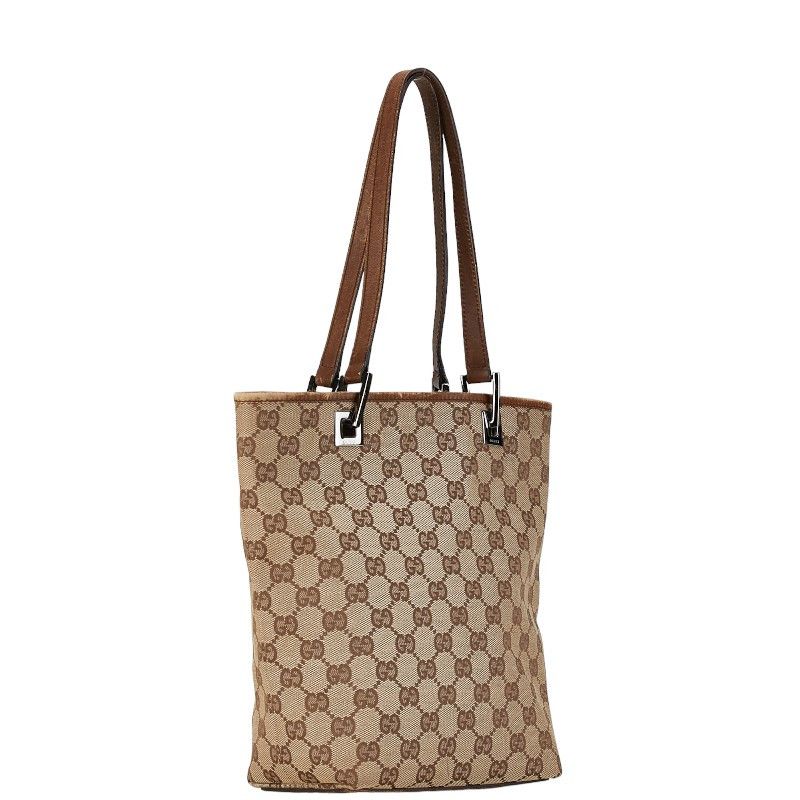 Gucci Gucci Gucci GG Canvas Leather Handbag Tote 31244 Canvas Tote Bag 31244 in Very Good Condition Size ONE SIZE - 2 Thumbnail