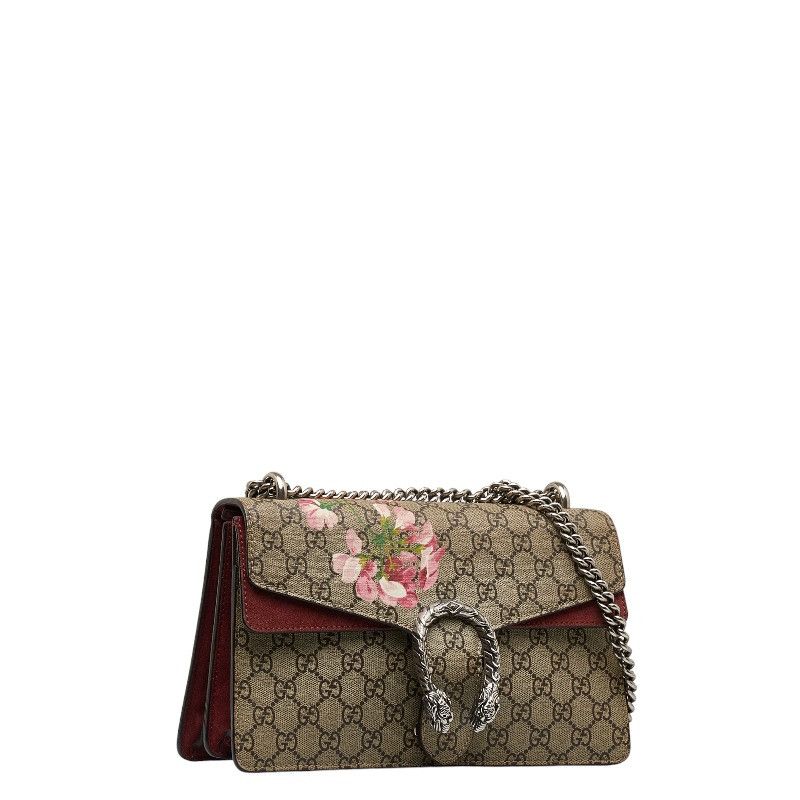 Gucci Gucci Gucci GG Blooms Dionysus Chain Shoulder Bag 400249 Beige Wine Red PVC Suede Plastic Shoulder Bag 400249 in Very Good Condition Size ONE SIZE - 2 Thumbnail