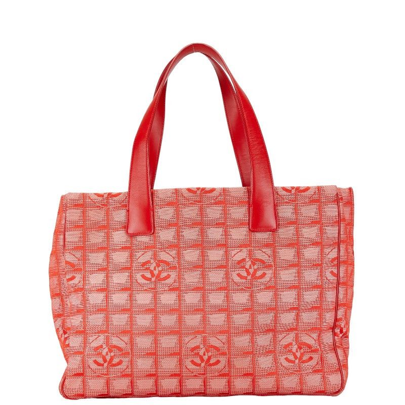 Chanel Chanel Chanel Nylon Leather New Travel Line Tote MM Handbag Canvas Handbag in Very Good Condition Size ONE SIZE - 3 Thumbnail