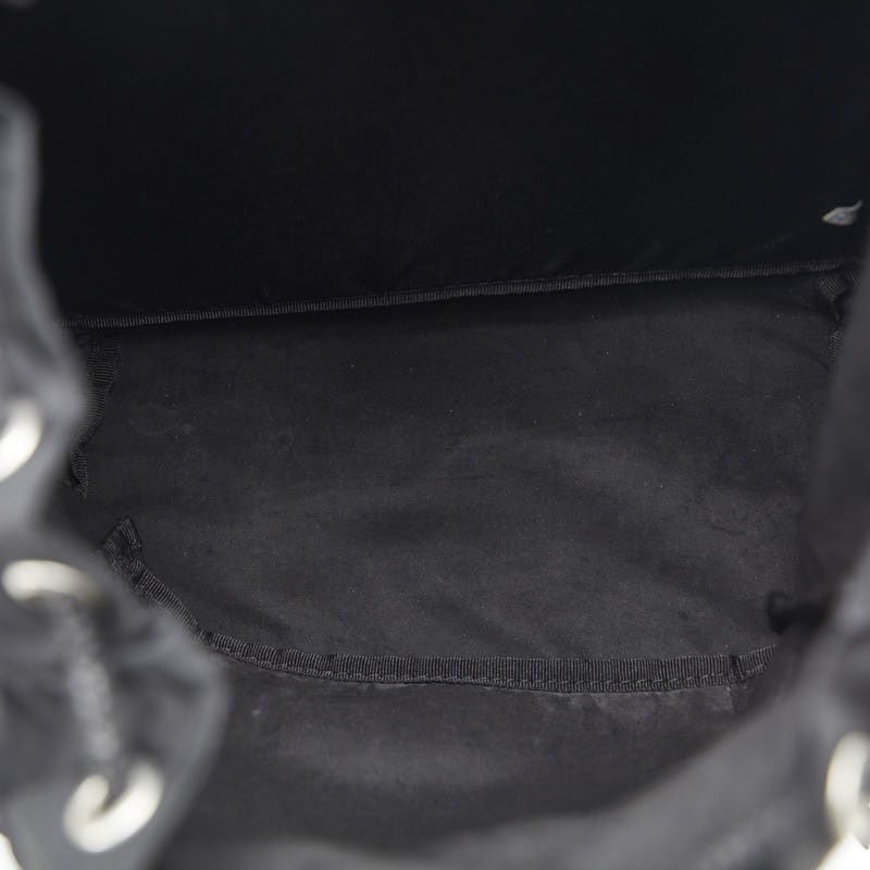 Prada Prada Prada Nylon Triangle Logo Plate Backpack Black Canvas Backpack in Good Condition Size ONE SIZE - 7 Thumbnail